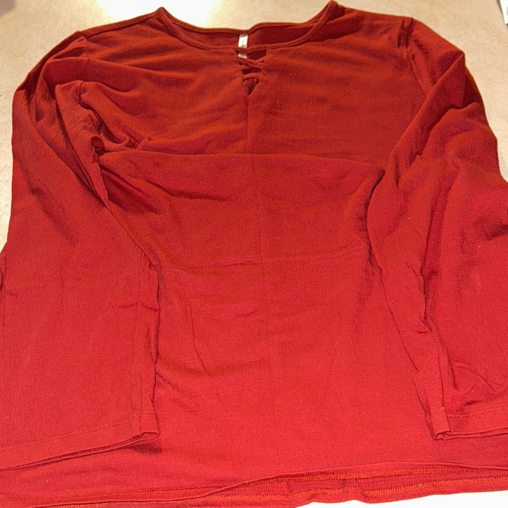 Burnt orange long sleeve shirt XL